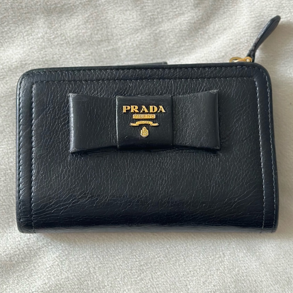Prada black wallet authentic